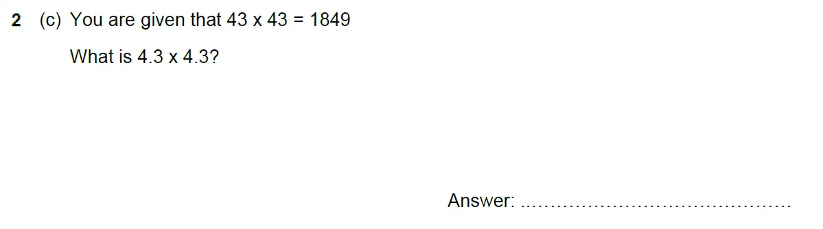 Question 2(c) - North London Collegiate School 11+ Exam Paper - 2024