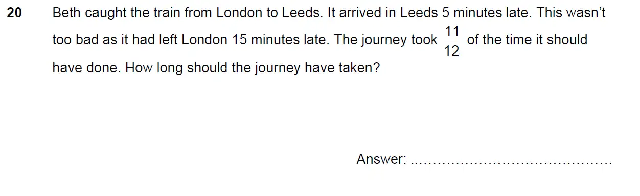Question 20 - North London Collegiate School - 11 Plus Maths Exam Paper - 2025