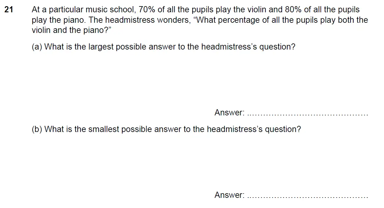Question 21(a,b) - North London Collegiate School 11+ Exam Paper - 2024