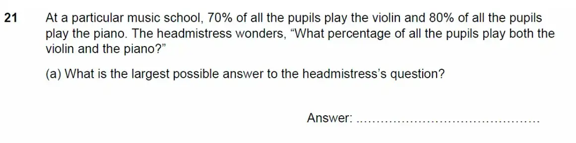 Question 21(a) - North London Collegiate School - 11 Plus Maths Exam Paper - 2026