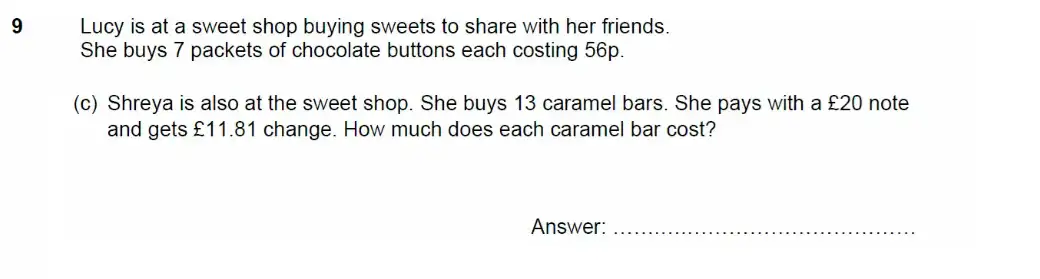 Question 9(c) - North London Collegiate School - 11 Plus Maths Exam Paper - 2026