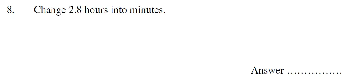 Question 8 - Oundle School 11 Plus Maths Entrance Exam 2007