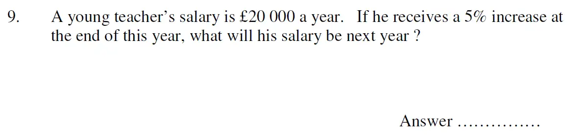 Question 9 - Oundle School 11 Plus Maths Entrance Exam 2007