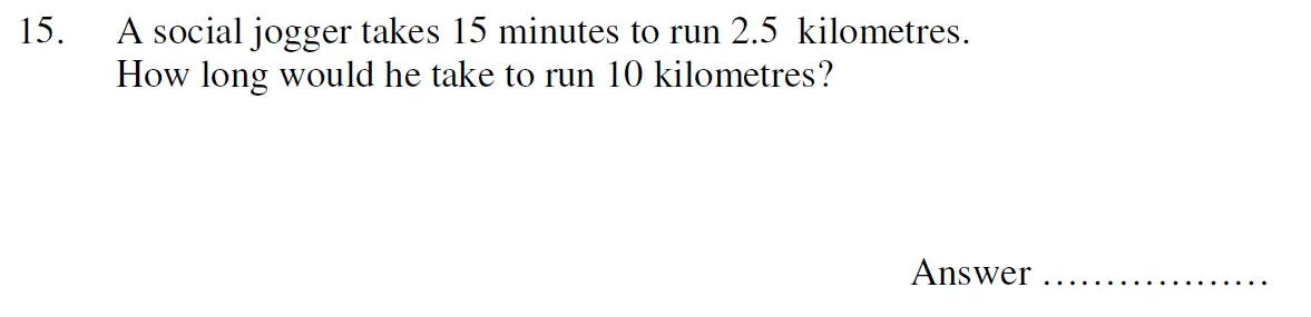 Question 15 - Oundle School 11 Plus Maths Entrance Exam 2007
