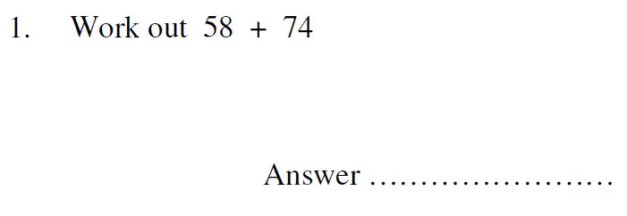 Question 1 - Oundle School 11 Plus Maths Sample Paper 2009