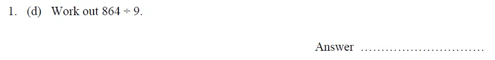 Question 1(d) - Oundle School 11 Plus Maths Entrance Exam 2013