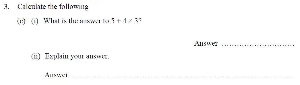 Question 3(c)(3(c)(i),3(c)(ii)) - Oundle School 11 Plus Maths Entrance Exam 2013