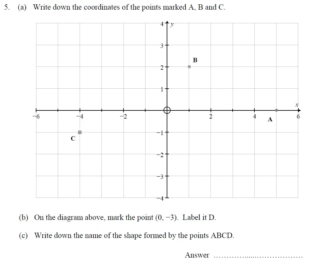 Question 5(a,b,c) - Oundle School 11 Plus Maths Entrance Exam 2013