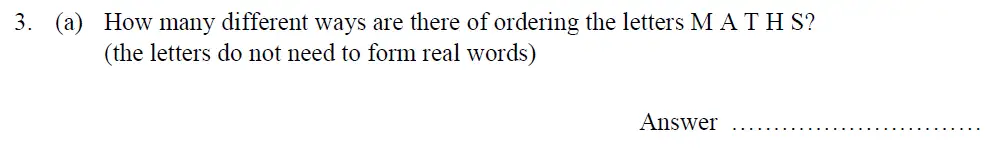 Question 3(a) - Oundle School - 11+ Maths Junior Entrance and Scholarship Examination - 2013