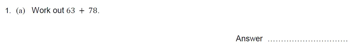 Question 1(a) - Oundle School 11 Plus Maths Junior Entrance Exam 2015