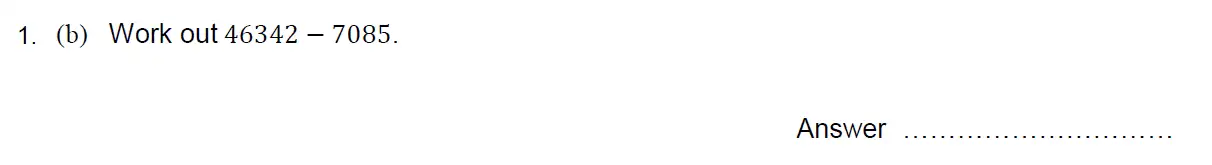 Question 1(b) - Oundle School 11 Plus Maths Junior Entrance Exam 2015