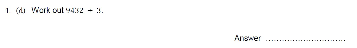 Question 1(d) - Oundle School 11 Plus Maths Junior Entrance Exam 2015