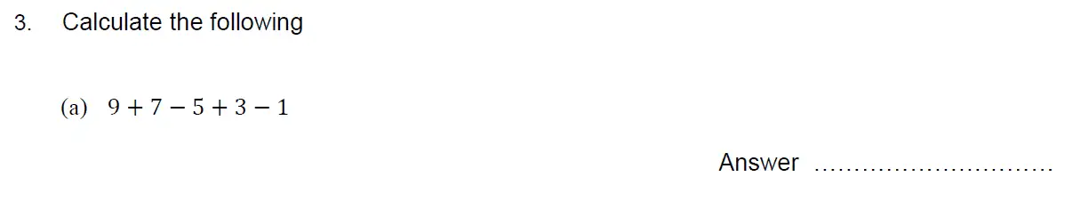 Question 3(a) - Oundle School 11 Plus Maths Junior Entrance Exam 2015