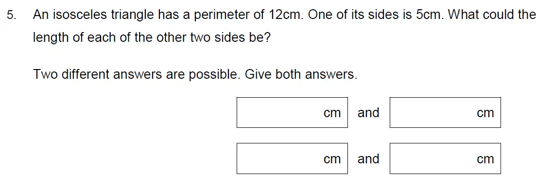 Question 5 - Oundle School 11 Plus Maths Junior Entrance Exam 2015