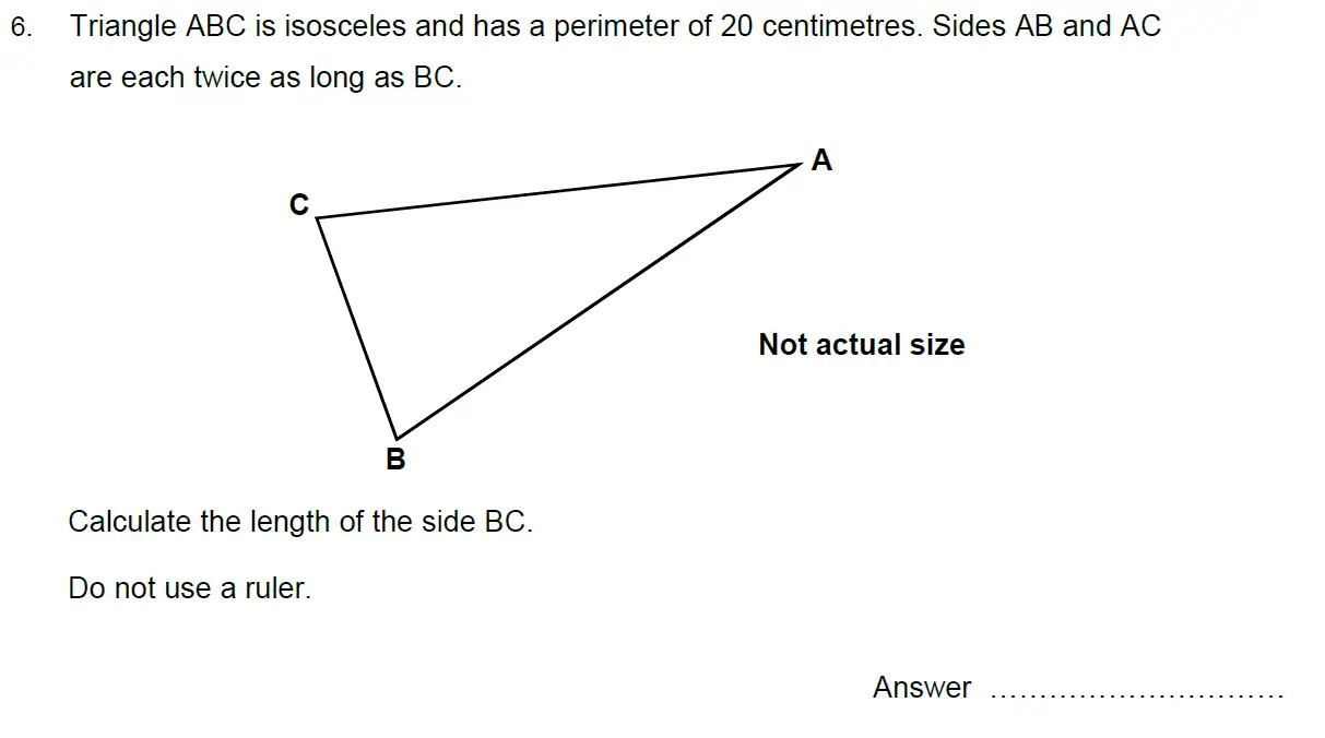 Question 6 - Oundle School 11 Plus Maths Junior Entrance Exam 2015