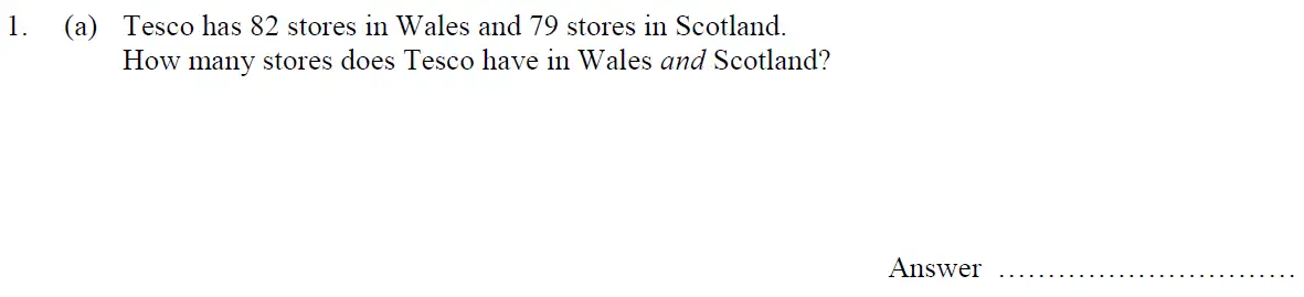 Question 1(a) - Oundle School 11 Plus Maths Junior Entrance Exam 2016