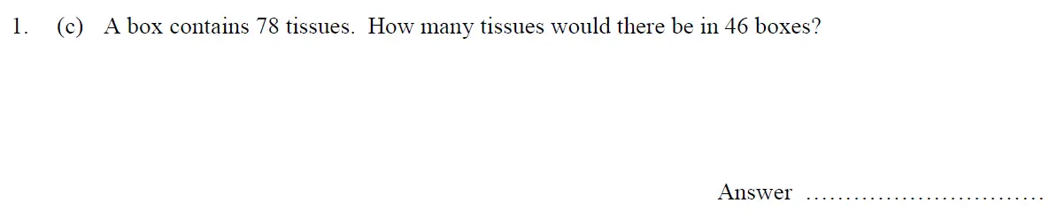 Question 1(c) - Oundle School 11 Plus Maths Junior Entrance Exam 2016