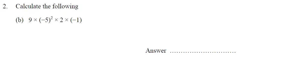 Question 2(b) - Oundle School 11 Plus Maths Junior Entrance Exam 2016