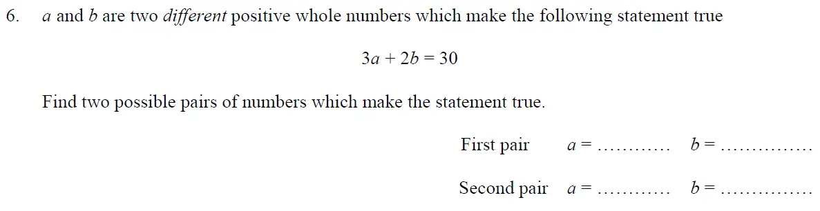 Question 6 - Oundle School 11 Plus Maths Junior Entrance Exam 2016