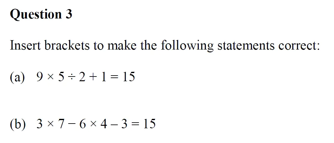 Question 3(a,b) - Oundle School - 11 Plus Maths Junior Entrance Exam - 2017