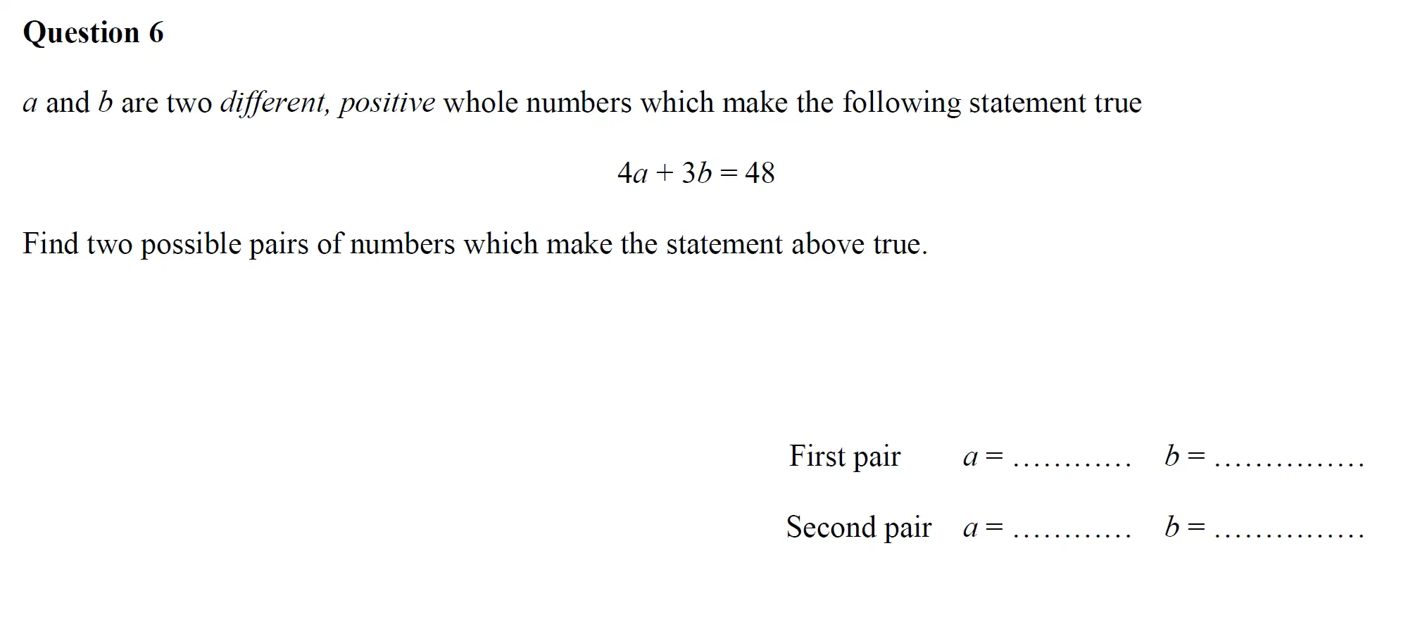 Question 6 - Oundle School - 11 Plus Maths Junior Entrance Exam - 2017