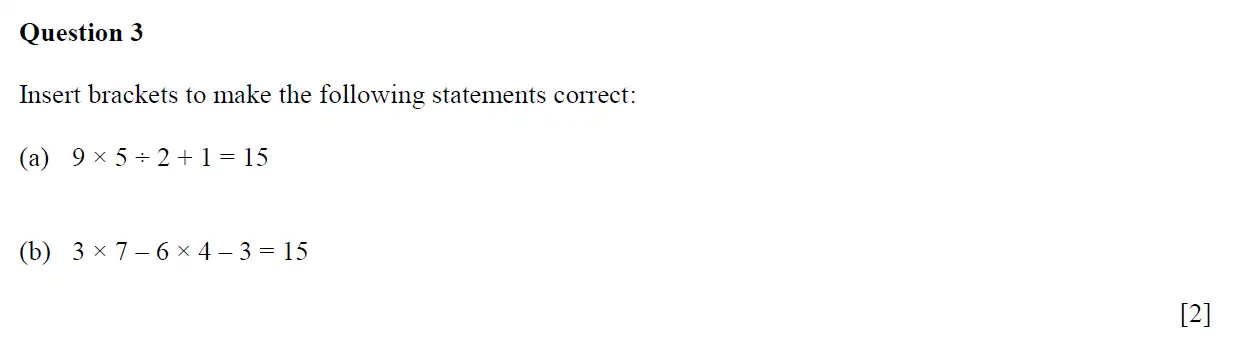 Question 3(a,b) - Oundle School - 11 Plus Maths Junior Entrance Exam - 2018