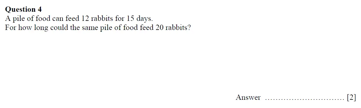 Question 4 - Oundle School - 11 Plus Maths Junior Entrance Exam - 2018