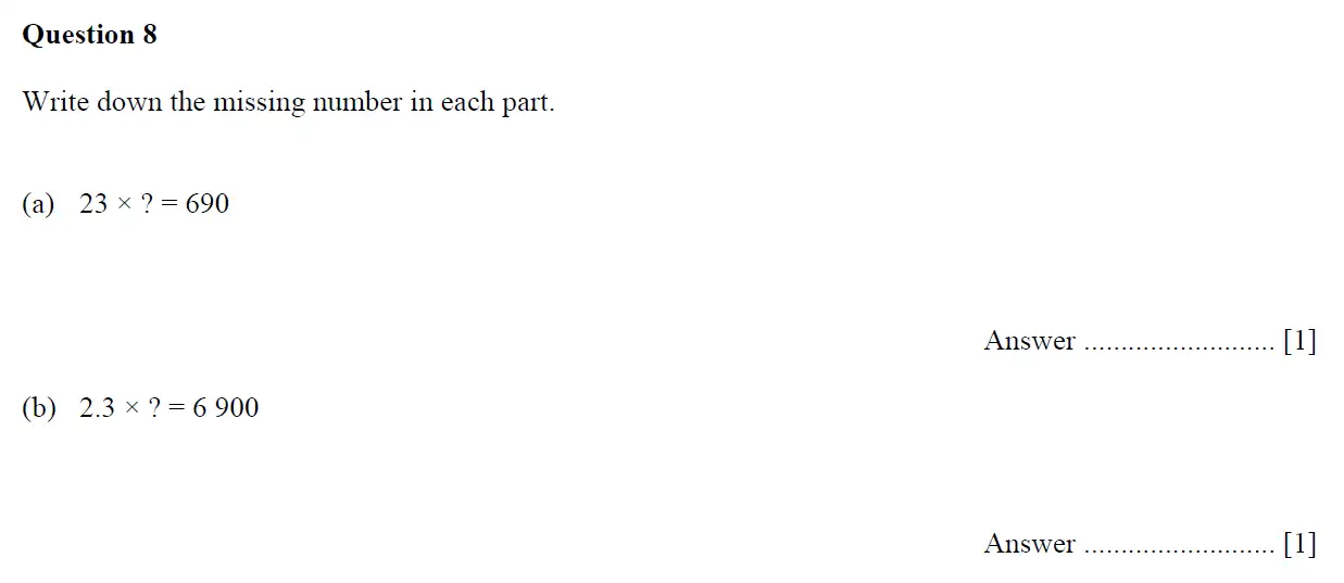 Question 8(a,b) - Oundle School - 11 Plus Maths Junior Entrance Exam - 2018