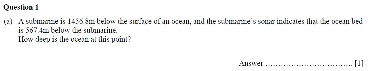 Question 01(a) - Oundle School - 11 Plus Maths Junior Entrance Exam Second Form Entry - 2021