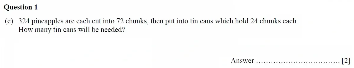 Question 01(c) - Oundle School - 11 Plus Maths Junior Entrance Exam Second Form Entry - 2021