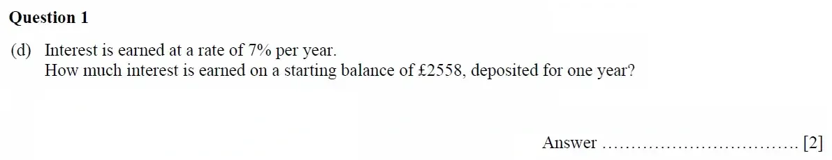 Question 01(d) - Oundle School - 11 Plus Maths Junior Entrance Exam Second Form Entry - 2021