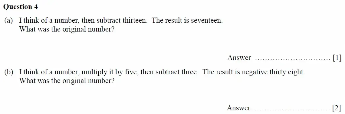 Question 04(a,b) - Oundle School - 11 Plus Maths Junior Entrance Exam Second Form Entry - 2021