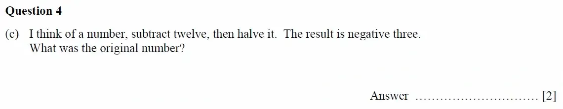 Question 04(c) - Oundle School - 11 Plus Maths Junior Entrance Exam Second Form Entry - 2021