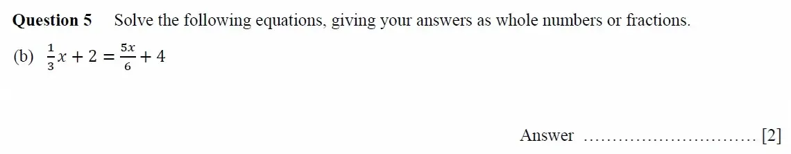 Question 05(b) - Oundle School - 11 Plus Maths Junior Entrance Exam Second Form Entry - 2021