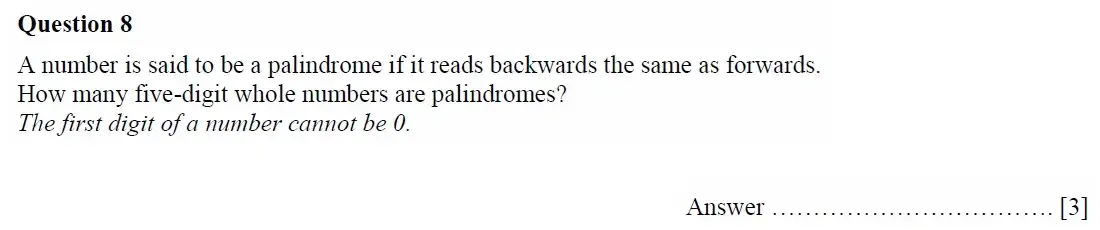 Question 08 - Oundle School - 11 Plus Maths Junior Entrance Exam Second Form Entry - 2021