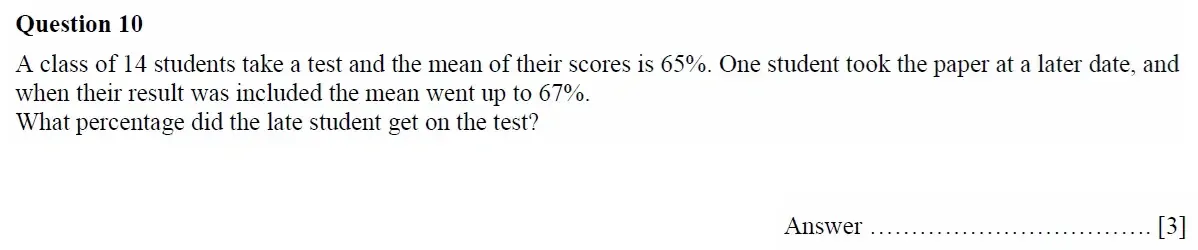 Question 10 - Oundle School - 11 Plus Maths Junior Entrance Exam Second Form Entry - 2021