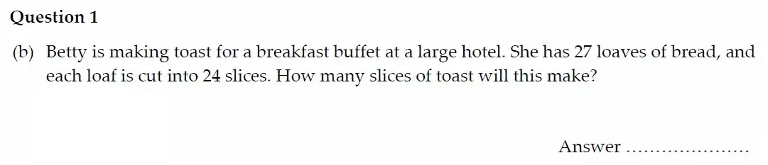 Question 01(b) - Oundle School - 11 Plus Maths Junior Entrance Exam - 2022