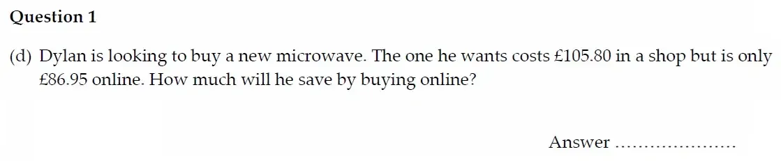 Question 01(d) - Oundle School - 11 Plus Maths Junior Entrance Exam - 2022