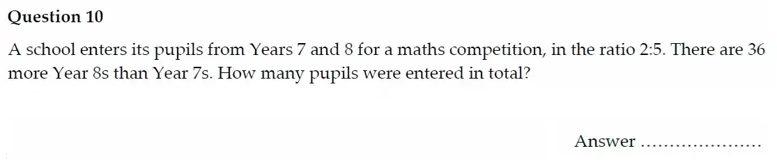 Question 10 - Oundle School - 11 Plus Maths Junior Entrance Exam - 2022