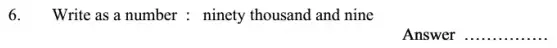 Question 6 - Oundle School 11 Plus Maths Sample Paper 2008