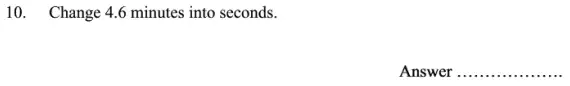 Question 10 - Oundle School 11 Plus Maths Sample Paper 2008