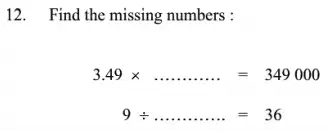 Question 12(12(a),12(b)) - Oundle School 11 Plus Maths Sample Paper 2008