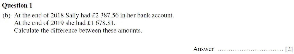 Question 1(b) - Oundle School First Form Mathematics 2020