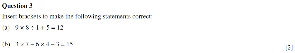 Question 3(a,b) - Oundle School First Form Mathematics 2020