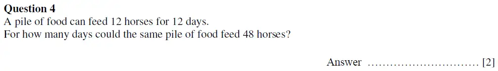 Question 4 - Oundle School First Form Mathematics 2020