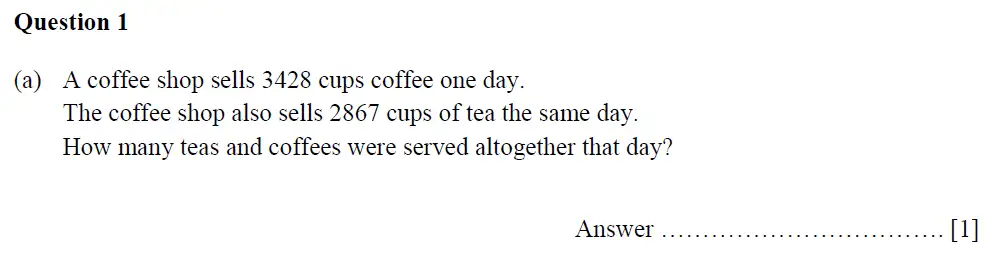 Question 1(a) - Oundle School - 11 Plus Second Form Mathematics - 2019