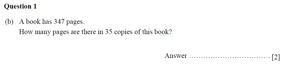 Question 1(b) - Oundle School - 11 Plus Second Form Mathematics - 2019