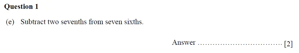 Question 1(e) - Oundle School - 11 Plus Second Form Mathematics - 2019