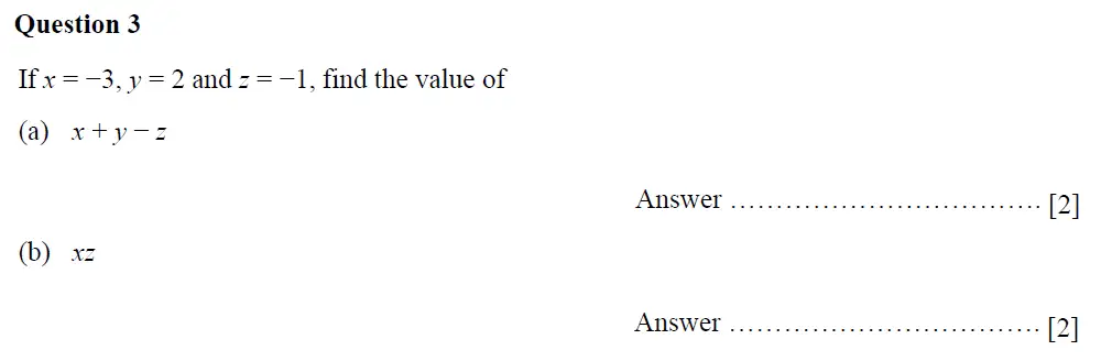 Question 3(a,b) - Oundle School - 11 Plus Second Form Mathematics - 2019