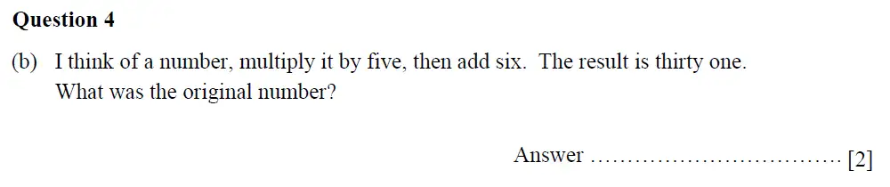 Question 4(b) - Oundle School - 11 Plus Second Form Mathematics - 2019
